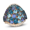 Thumbnail Image 1 of Le Vian Mare Azzurro Natural Multi-Gemstone & Diamond Ring 5/8 ct tw 14K Strawberry Gold