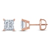 Thumbnail Image 1 of Princess-Cut Lab-Grown Diamond Solitaire Stud Earrings 1/2 ct tw 14K Rose Gold (F/SI2)