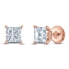 Thumbnail Image 2 of Princess-Cut Lab-Grown Diamond Solitaire Stud Earrings 1/2 ct tw 14K Rose Gold (F/SI2)