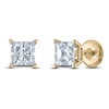 Thumbnail Image 2 of Princess-Cut Lab-Created Diamond Solitaire Stud Earrings 3/4 ct tw 14K Yellow Gold (F/SI2)