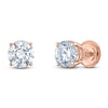Thumbnail Image 2 of Round-Cut Lab-Grown Diamond Solitaire Stud Earrings 2 ct tw 14K Rose Gold (F/SI2)