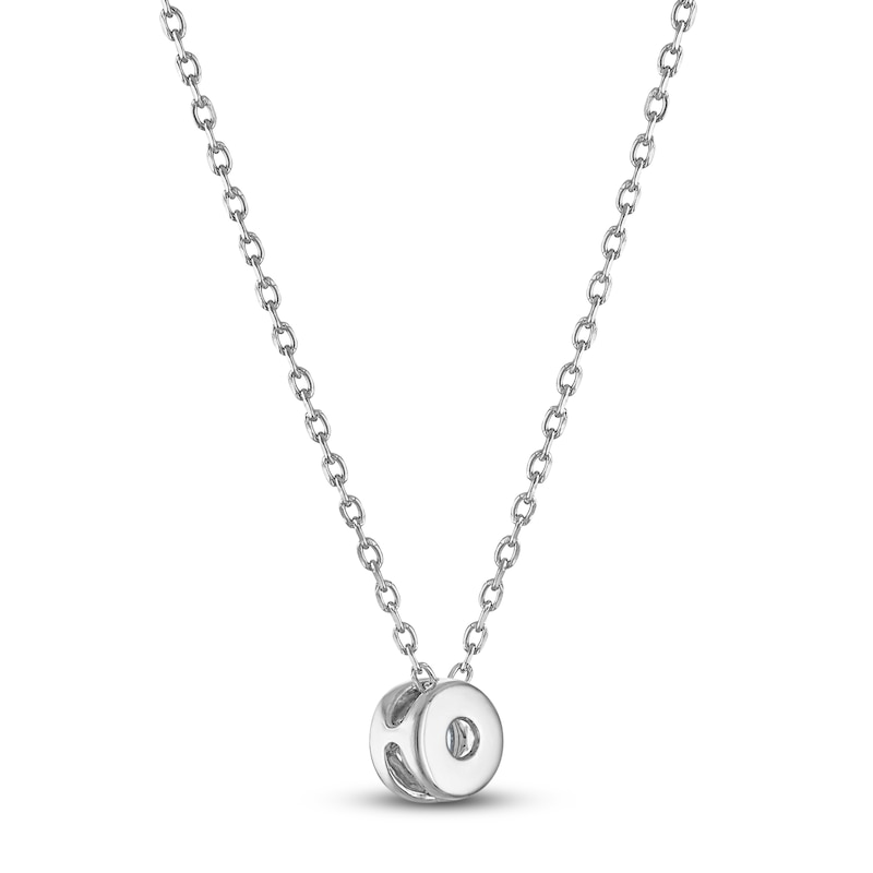 Main Image 3 of Certified Diamond Solitaire Necklace 1/4 ct tw 14K White Gold (I/I1) 18"