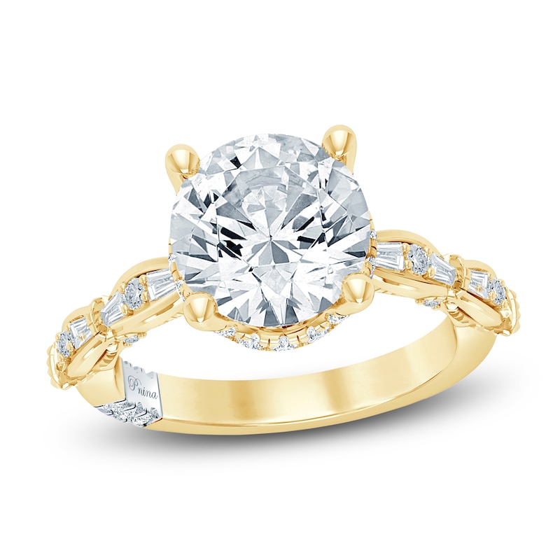 Main Image 1 of Pnina Tornai Lab-Grown Diamond Round-Cut Engagement Ring 4-3/8 ct tw 14K Yellow Gold