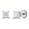 Thumbnail Image 2 of Certified Princess-Cut Diamond Solitaire Stud Earrings 1-3/8 ct tw 18K White Gold (SI2/I)