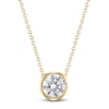 Thumbnail Image 0 of Round-Cut Lab-Created Diamond Bezel-Set Solitaire Necklace 1 ct tw 18K Yellow Gold 18" (F/VS2)