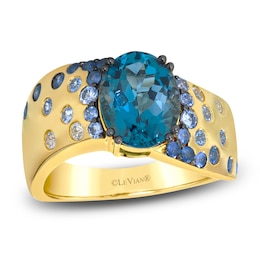 Le Vian Tramonto D'Oro Oval-Cut Blue Topaz & Denim Ombré Sapphire Ring 14K Honey Gold