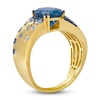 Thumbnail Image 2 of Le Vian Tramonto D'Oro Oval-Cut Blue Topaz & Denim Ombré Sapphire Ring 14K Honey Gold