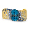 Thumbnail Image 3 of Le Vian Tramonto D'Oro Oval-Cut Blue Topaz & Denim Ombré Sapphire Ring 14K Honey Gold