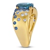 Thumbnail Image 4 of Le Vian Tramonto D'Oro Oval-Cut Blue Topaz & Denim Ombré Sapphire Ring 14K Honey Gold