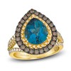 Thumbnail Image 1 of Le Vian Pear-Shaped Natural Blue Topaz Ring 3/4 ct tw Diamonds 14K Honey Gold