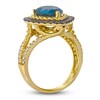 Thumbnail Image 2 of Le Vian Pear-Shaped Natural Blue Topaz Ring 3/4 ct tw Diamonds 14K Honey Gold