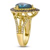 Thumbnail Image 3 of Le Vian Pear-Shaped Natural Blue Topaz Ring 3/4 ct tw Diamonds 14K Honey Gold