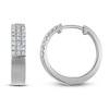 Thumbnail Image 1 of Diamond Three-Row Huggie Hoop Earrings 1/4 ct tw Sterling Silver