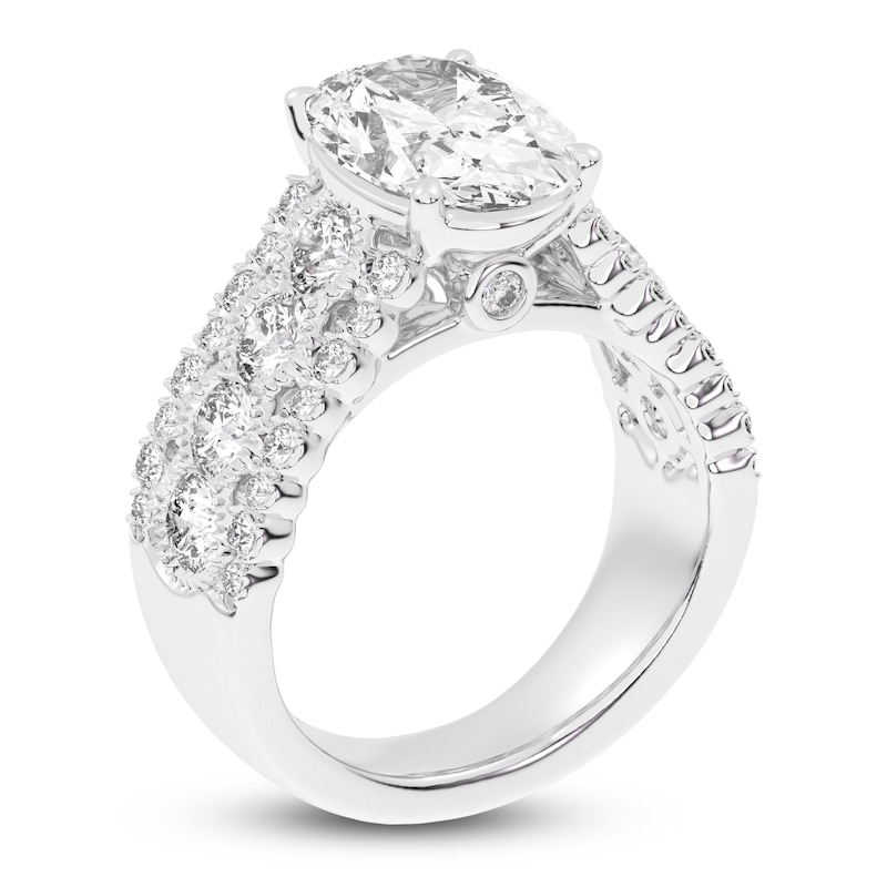 Main Image 2 of Created By Jared Studio Lab-Grown  Oval-Cut Diamond Engagement Ring 4-3/4 ct tw 14K White Gold