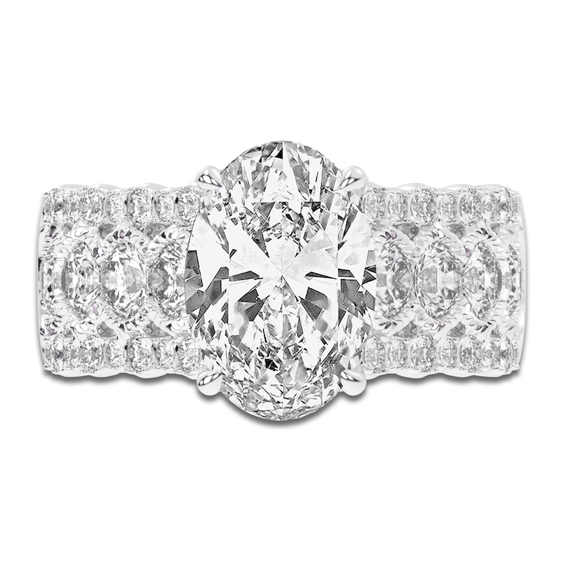 Main Image 3 of Created By Jared Studio Lab-Grown  Oval-Cut Diamond Engagement Ring 4-3/4 ct tw 14K White Gold