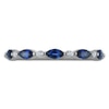 Thumbnail Image 3 of Marquise-Cut Natural Blue Sapphire & Certified Diamond Anniversary Ring 1/20 ct tw 14K White Gold