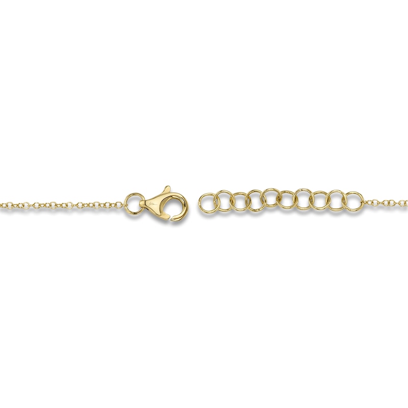 Main Image 3 of Shy Creation Heart-Shaped Natural Black Onyx & Diamond Bracelet 1/20 ct tw 14K Yellow Gold 7" J-SC55019297