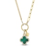 Thumbnail Image 1 of Shy Creation Natural Malachite & Diamond Necklace 1/10 ct tw 14K Yellow Gold 18" J-SC55023332