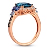 Thumbnail Image 2 of Le Vian Rectangle-Cut Blue Topaz, Tanzanite & Aquamarine Ring 1/2 ct tw Diamonds 14K Strawberry Gold