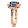 Thumbnail Image 3 of Le Vian Rectangle-Cut Blue Topaz, Tanzanite & Aquamarine Ring 1/2 ct tw Diamonds 14K Strawberry Gold