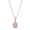 Thumbnail Image 1 of Le Vian Morganite Necklace 1/6 ct tw Diamonds 14K Strawberry Gold 19"