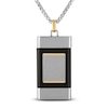 Thumbnail Image 1 of Forged by Jared Men's Rectangular Locket Necklace Damascus Steel, Sterling Silver & 18K Yellow Gold 24"