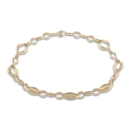 Italia D'Oro Oval Link Necklace 14K Yellow Gold 18"