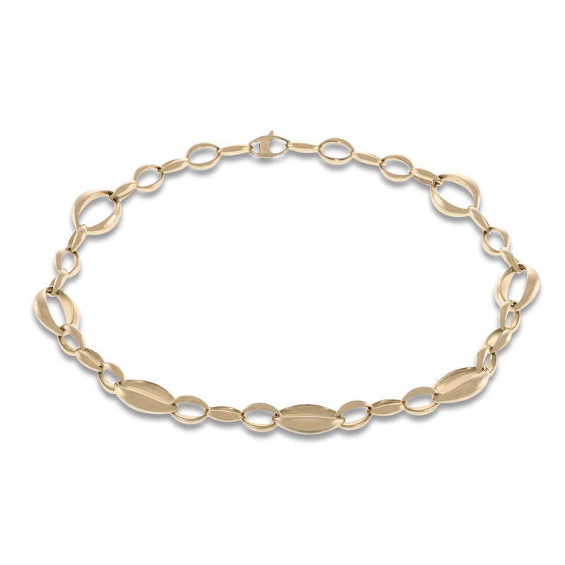 Main Image 1 of Italia D'Oro Oval Link Necklace 14K Yellow Gold 18"