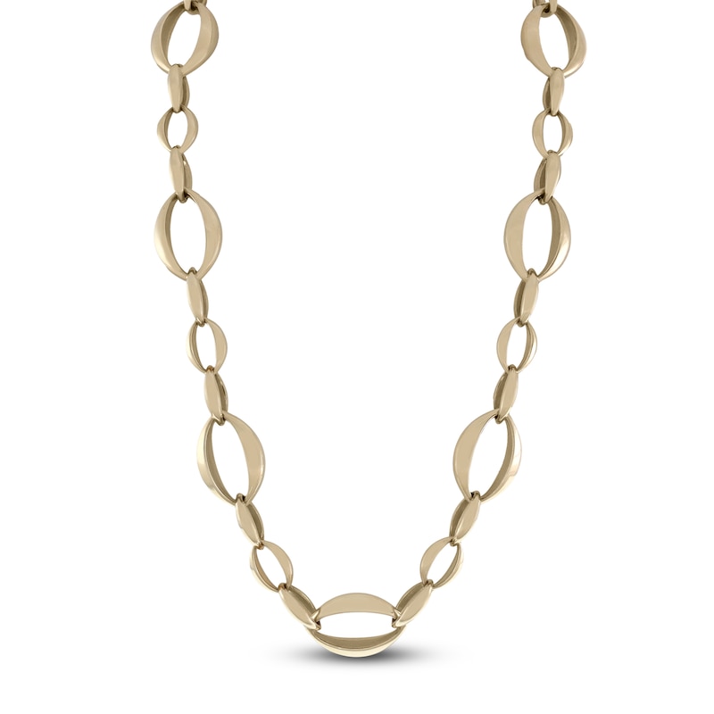 Main Image 2 of Italia D'Oro Oval Link Necklace 14K Yellow Gold 18"