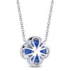 Thumbnail Image 2 of Shy Creation Natural Blue Sapphire & Diamond Quatrefoil Necklace 1/8 ct tw 14K White Gold 18" J-SC41002220