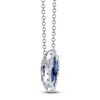 Thumbnail Image 3 of Shy Creation Natural Blue Sapphire & Diamond Quatrefoil Necklace 1/8 ct tw 14K White Gold 18" J-SC41002220