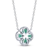 Thumbnail Image 2 of Shy Creation Natural Emerald & Diamond Quatrefoil Necklace 1/8 ct tw 14K White Gold 18" J-SC41002238