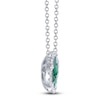 Thumbnail Image 3 of Shy Creation Natural Emerald & Diamond Quatrefoil Necklace 1/8 ct tw 14K White Gold 18" J-SC41002238
