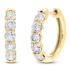 Thumbnail Image 2 of Brilliant Moments Diamond Five-Stone Huggie Hoop Earrings 1-1/2 ct tw 14K Yellow Gold