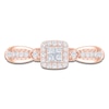 Thumbnail Image 3 of Princess-Cut Quad Diamond Cushion Halo Promise Ring 1/4 ct tw 10K Rose Gold
