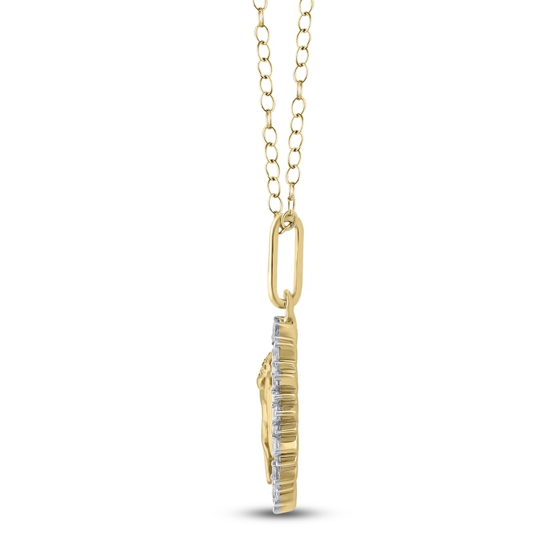 Main Image 3 of Diamond Angel Number 111 Medallion Necklace 1/4 ct tw 10K Yellow Gold 18"