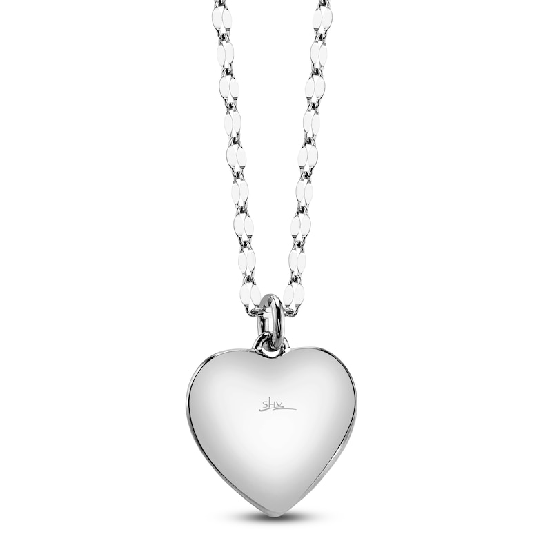 Main Image 3 of Shy Creation Natural Blue Sapphire & Diamond Heart Necklace 1/4 ct tw 14K White Gold 18" JR55011952