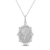 Thumbnail Image 1 of Daisy Birth Flower Diamond Necklace 1/4 ct tw Sterling Silver 18"
