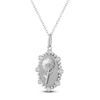 Thumbnail Image 2 of Daisy Birth Flower Diamond Necklace 1/4 ct tw Sterling Silver 18"