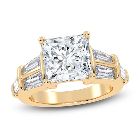 Princess-Cut Lab-Grown Diamond Engagement Ring 4-1/2 ct tw 14K Yellow Gold