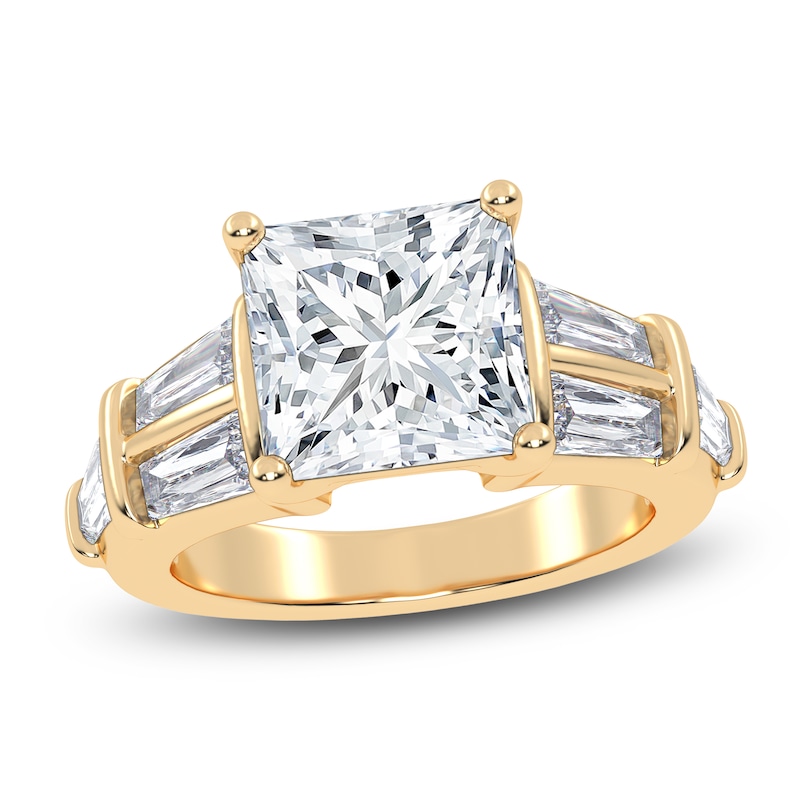 Main Image 1 of Princess-Cut Created By Jared Studio Lab-Grown Diamond Engagement Ring 4-1/2 ct tw 14K Yellow Gold