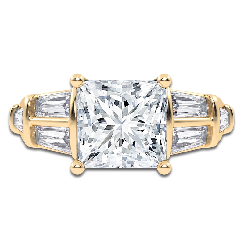 Main Image 3 of Princess-Cut Created By Jared Studio Lab-Grown Diamond Engagement Ring 4-1/2 ct tw 14K Yellow Gold