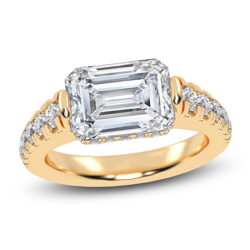 Main Image 1 of Emerald-Cut Created By Jared Studio Lab-Grown Diamond Engagement Ring 3-1/2 ct tw 14K Yellow Gold