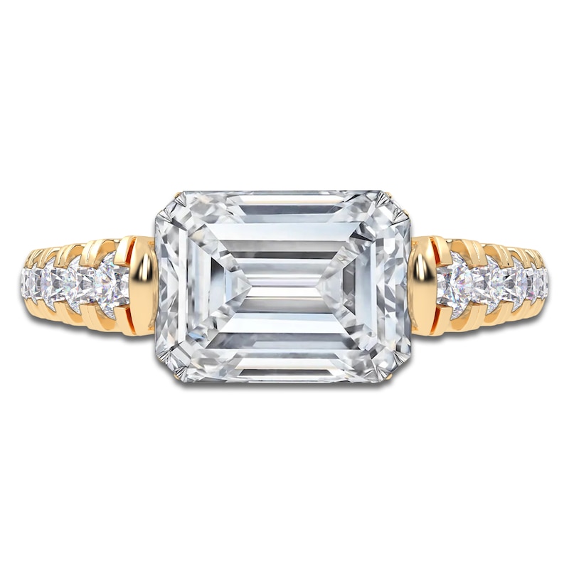 Main Image 3 of Emerald-Cut Created By Jared Studio Lab-Grown Diamond Engagement Ring 3-1/2 ct tw 14K Yellow Gold