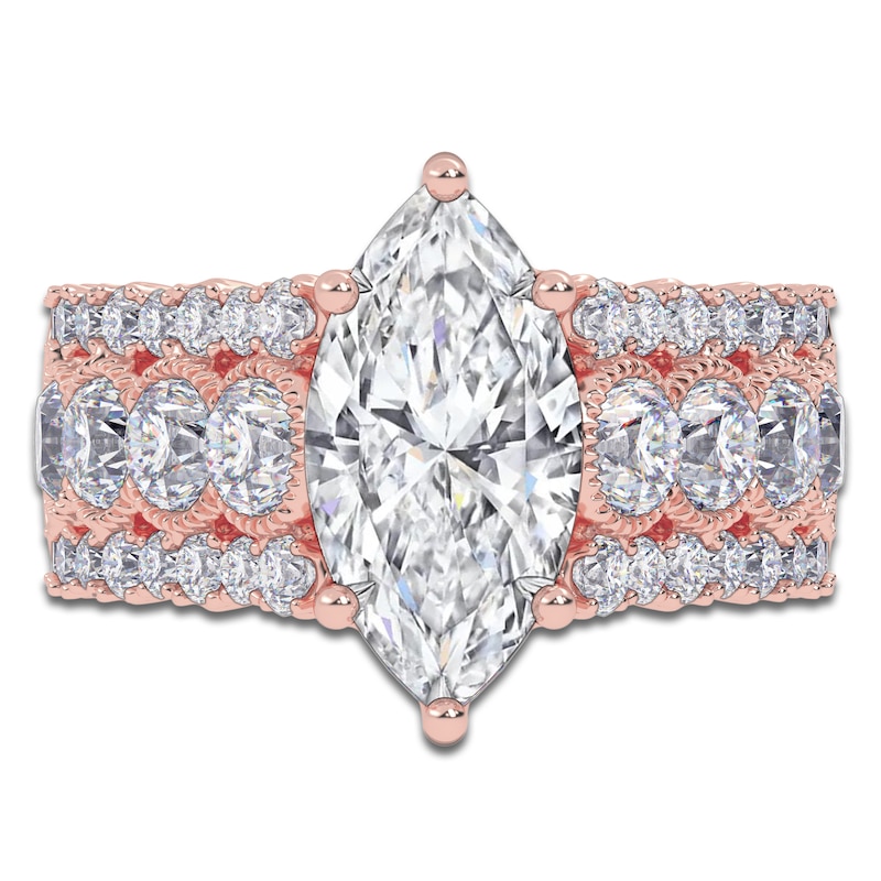 Main Image 3 of Marquise-Cut Created By Jared Studio Lab-Grown Diamond Engagement Ring 3-3/4 ct tw 14K Rose Gold