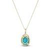 Thumbnail Image 4 of Oval-Cut Natural Turquoise & Blue Topaz Necklace 14K Yellow Gold 18"