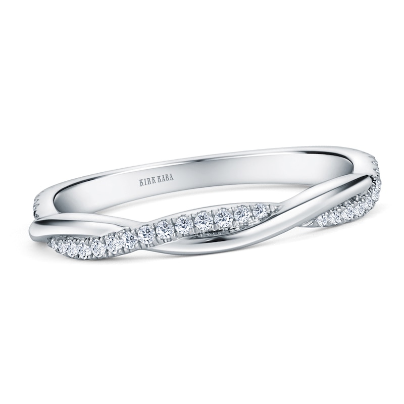 Main Image 1 of Kirk Kara Diamond Twist Wedding Band 1/6 ct tw 18K White Gold