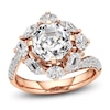 Thumbnail Image 1 of J'Lure Octagon Step-Cut Lab-Grown Diamond Halo Bypass Engagement Ring 4-1/3 ct tw 18K Rose Gold