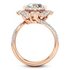 Thumbnail Image 2 of J'Lure Octagon Step-Cut Lab-Grown Diamond Halo Bypass Engagement Ring 4-1/3 ct tw 18K Rose Gold