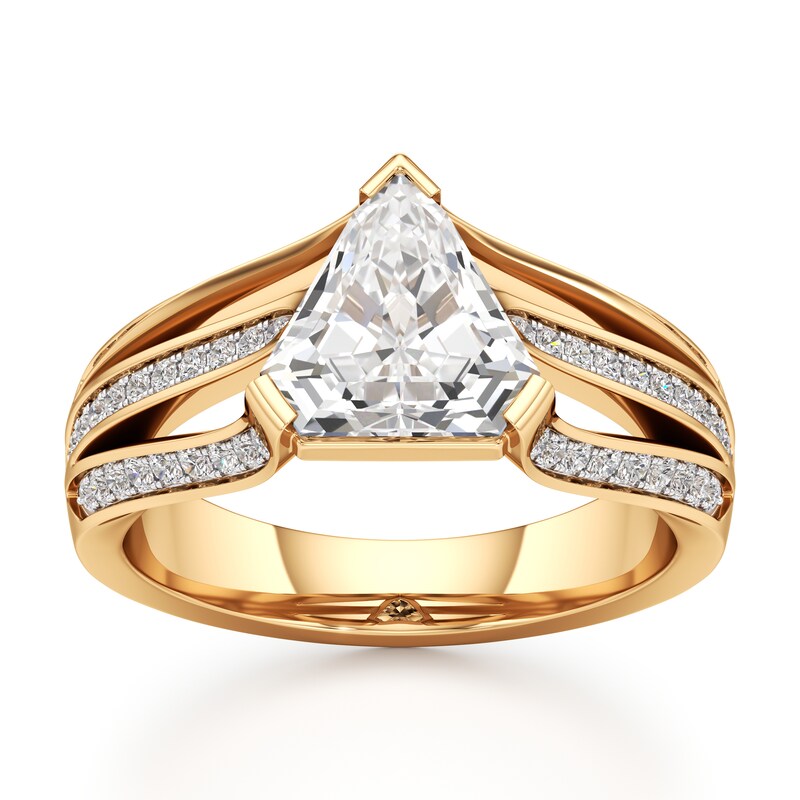 Main Image 1 of J'Lure Lab-Grown Diamond Shield Step-Cut Engagement Ring 2-1/3 ct tw 18K Yellow Gold